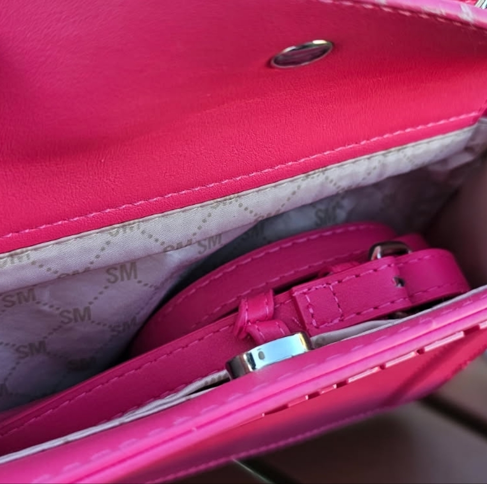 STEVE MADDEN BEVERLYN BAG WITH POCHETTE NWT BARBIE PINK - Picture 5 of 6